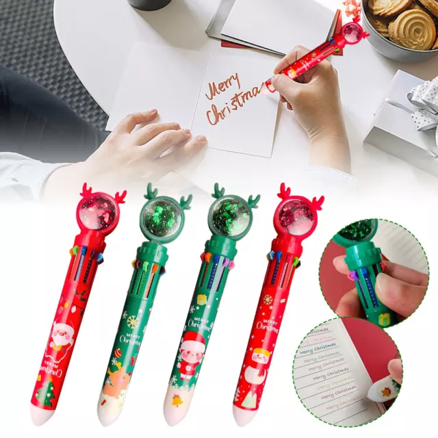 10 In 1 Christmas Ballpoint Pens Retractable Ballpoint Pen Drawing & Writing ZO