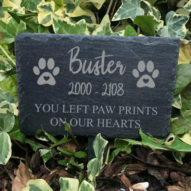 Placa conmemorativa para perro mascota - Marcador de pizarra de piedra de tumba personalizado para perros SLMR-2