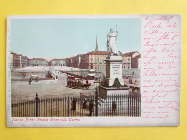 CPA Cartolina postale Kunzli ITALIE ITALIA TORINO Piazza PONTE Vittorio EMANUELE