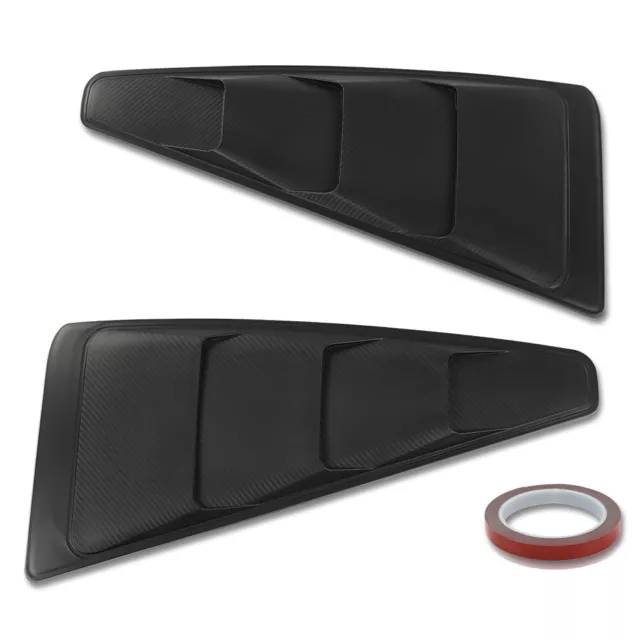 Fit For 05-14 Ford Mustang Quarter Side Window Louvers Scoop Cover Carbon Look