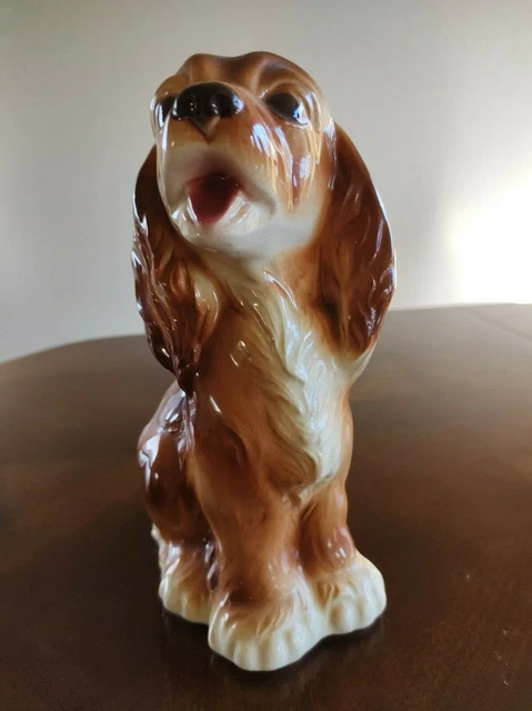 VTG Royal Copley Cocker Spaniel Dog Figurine Ceramic Art Pottery Golden Brown
