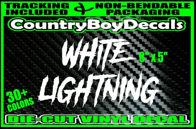 WHITE LIGHTNING Vinyl Decal Sticker Diesel Truck Car Turbo Boost JDM Money Hated