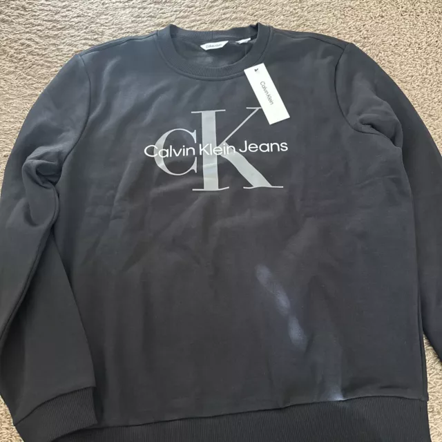 Nwt Calvin Klein Msrp $65.99 Men's Black Crew Neck Long Sleeve Sweatshirt M L Xl