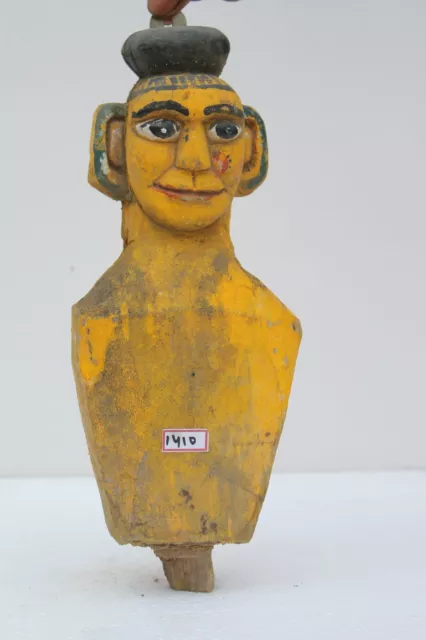 Antique Old Hand Carved Wooden South India Painted Lady bust Figurine NH1410