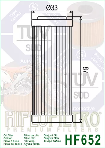 HIflofilter Premium Ölfilter passend für Husqvarna FC350 2014-2022 HF652 2