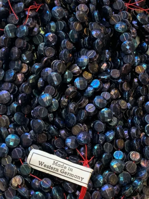 Vintage Western German Iridescent glass nailhead beads
