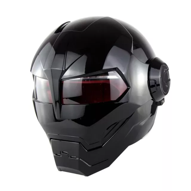 Motorcycle Moto Full Face Helmet Skull Flip Up Street Riding Helmets Black