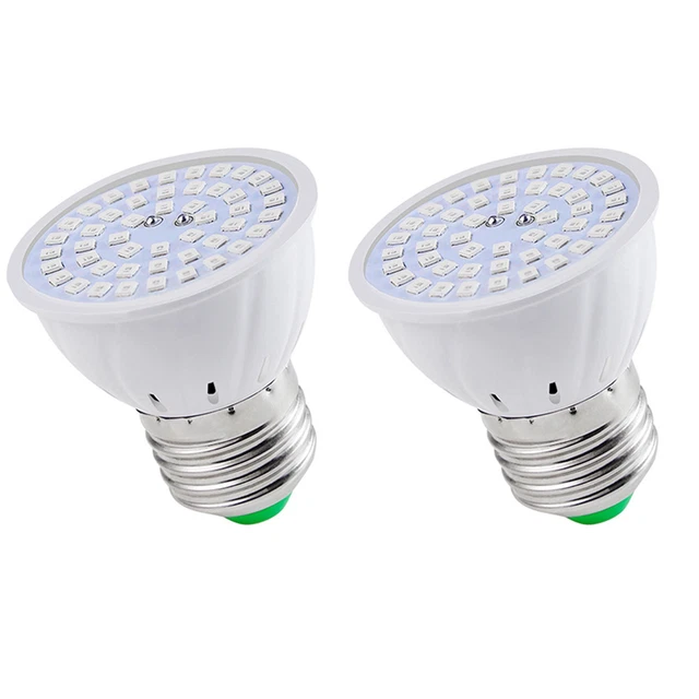 2X E27 80 LEDs Plante élèvent La Lampe LED Ampoules de Croissance à Spectre2871