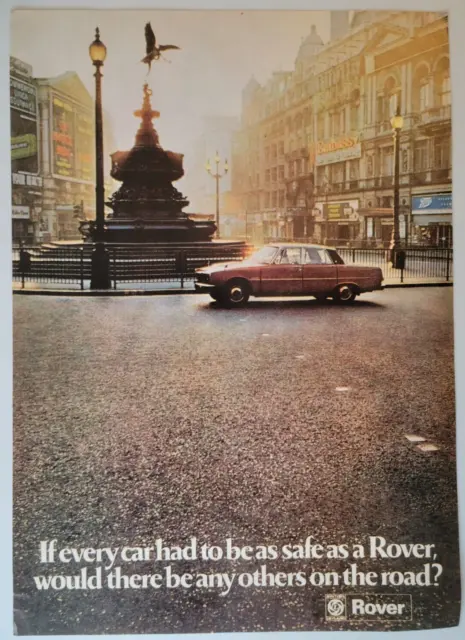 Rover Car "If Every Car had To Be As Safe" UK Print Ad 1971 ILN ~8.5x12.5"