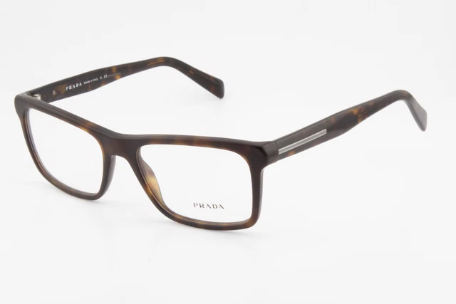 Prada VPR06R HAQ1O1 Unisex Rectangular Glasses Frames Havana Brown 55mm