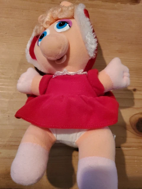 Vintage Baby Miss Piggy Christmas Plush 10” Jim Henson Muppets Babies 1987
