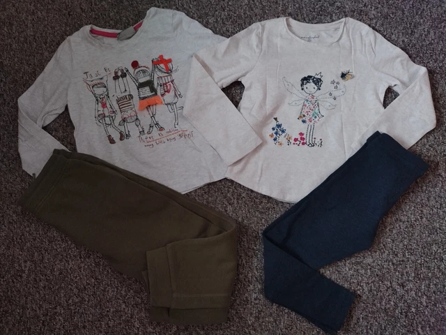 Pacchetto abiti da ragazza top e leggings successivi e fondo noce moscata da jogging 4-5 anni