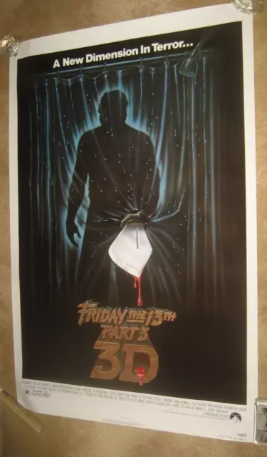 FRIDAY THE 13TH PT 3 '83  -  Original . Rolled . NEAR MINT  one sheet!