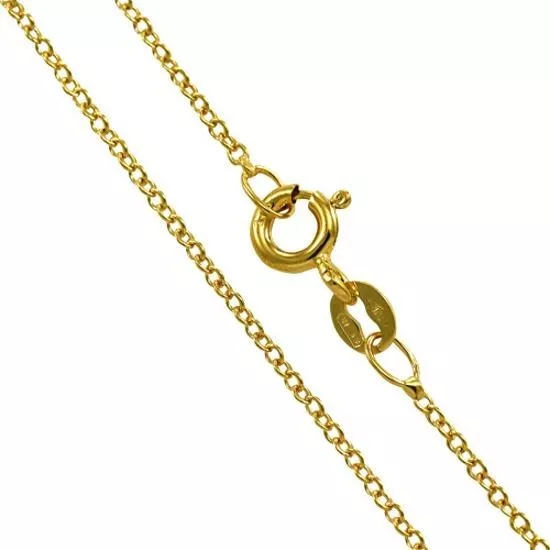 2mm 18K Gold Plated Sterling Silver 925 Italian TRACE CABLE Link Chain Necklace