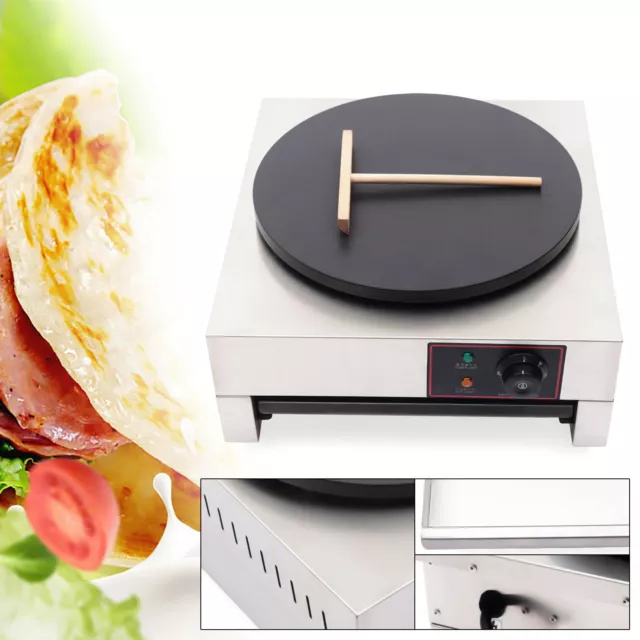 40cm 16'' Crepe Maker Pancake Machine Hotplate Nonstick Griddle Commercial Steel