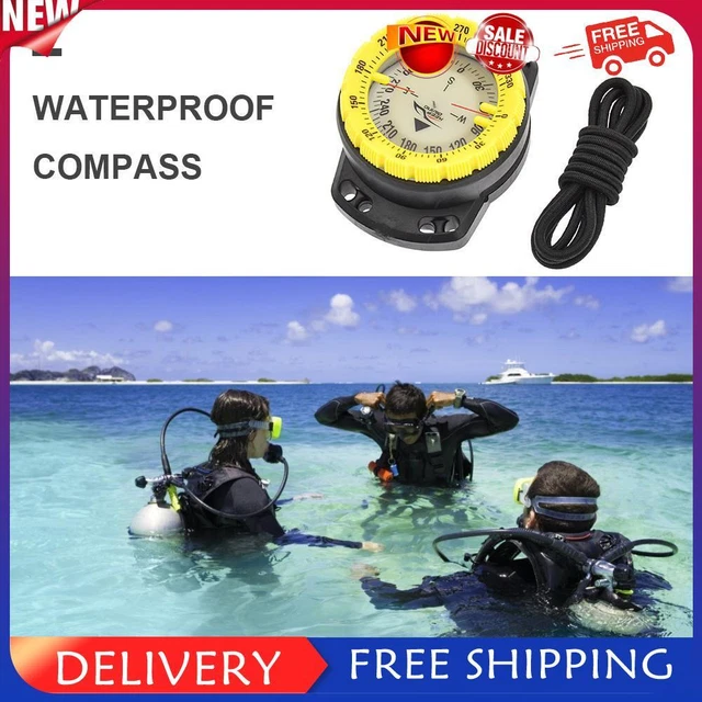 Outdoor-Camping-Kompass, wasserdicht, leuchtend, Unterwasseruhr (gelb)