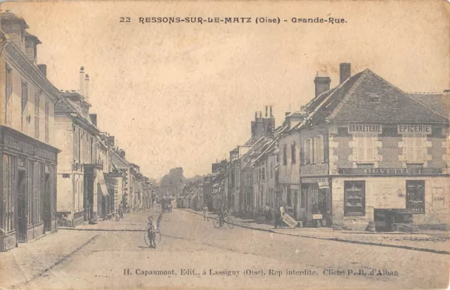 Cpa 60 Ressons Sur Le Matz / Grande Rue