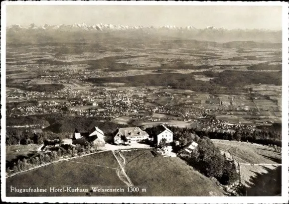 Ak Kanton Solothurn, Flugbild, Hotel-Kurhaus Weißenstein - 4189837