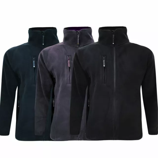Mens Fleece Jacket Full Zip Pocket Work Anti Pill Polar Outdoor Warm Coat S-5XL