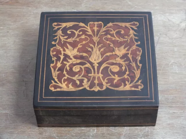 + Ancienne petite boîte, coffret en marqueterie style Charles X +