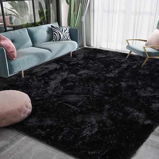 Fluffy Rugs Large Shaggy Rug Bedroom Living Room Anti Slip Soft Carpet Floor Mat