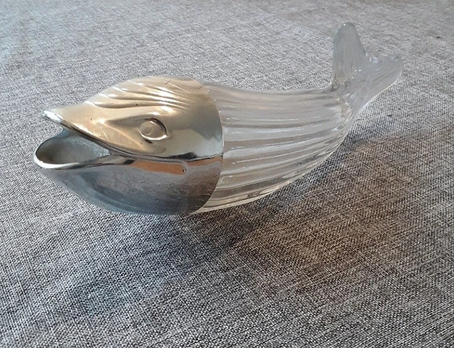 ORIGINAL 70ER JAHRE - NUSS-FLIPPER Erdnuss-Spender Glas-Fisch Nuss-Wal ...