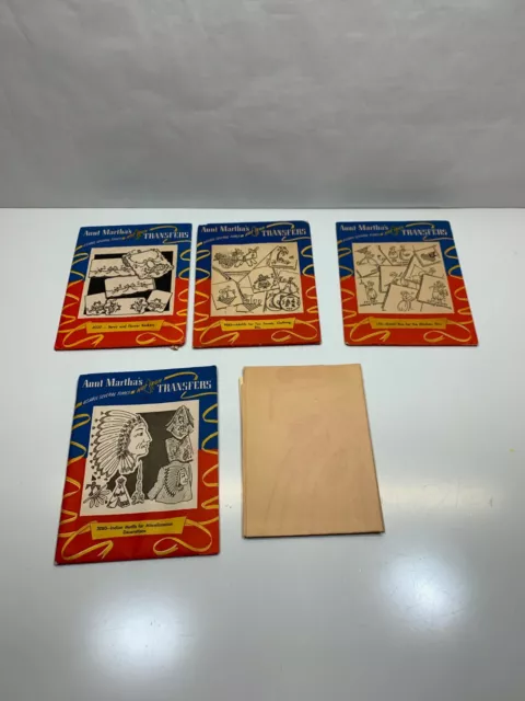 Vintage Aunt Marthas Hot Iron Transfers for Kitchen Tea Towels and linens lot 5