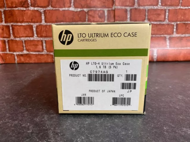 Brandneu versiegelt Original HP LTO-4 Ultrium Eco Hüllen 1,6 TB (5er-Pack) C7974AG 2