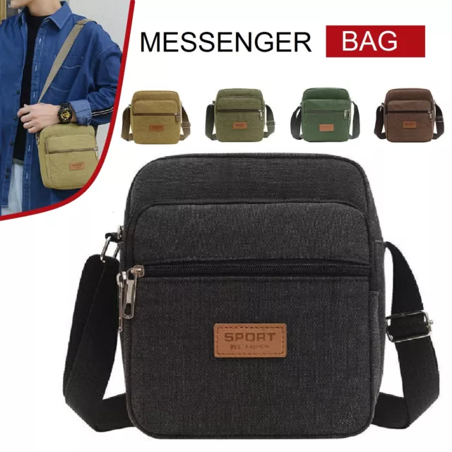 Retro Mens Canvas Messenger Bag Crossbody Bags Satchel Shoulder Bags Travel Bags