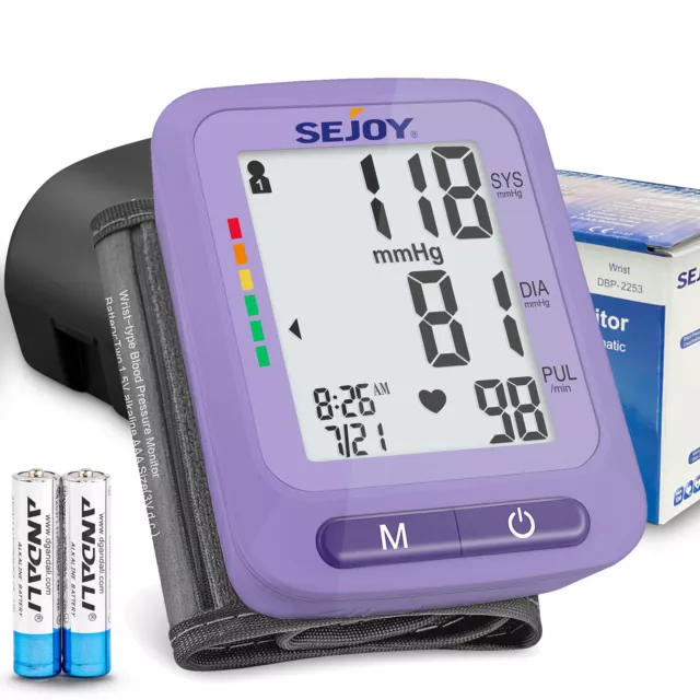 SEJOY Digital Automatic Blood Pressure Monitor Wrist Machine Heart Rate Measurer