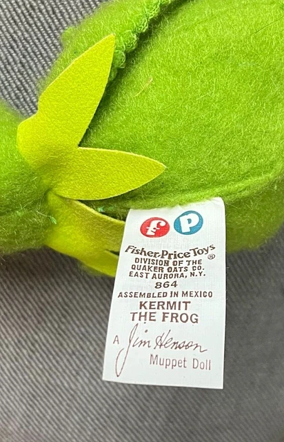 Rare Vntg 1979 Fisher Price Kermit The Frog Beanbag Toy 864 Muppets Jim Henson 5