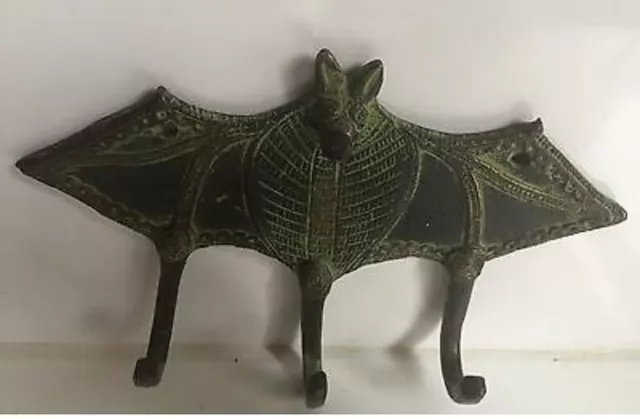 Bat Coat Hook Hanger Antique Key Towel Hat 3 Hooks Rack Robe Hanging Hook 6.2"