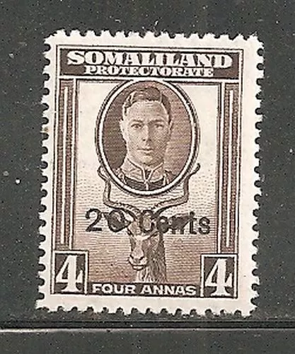 Album Treasures Somaliland Prot Scott # 119  20c on 4a George VI Mint VLH