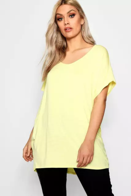 Womens Plain Slash Neck Baggy Top Ladies Off Shoulder Bardot Oversized T Shirt 3