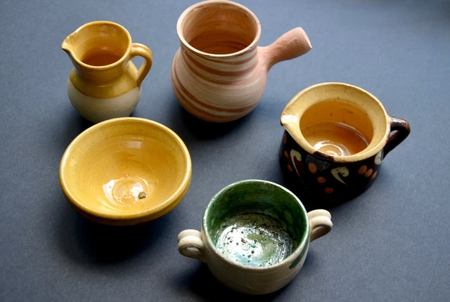 Ancienne Dinette En Verre PORTIEUX - Lot Divers Vaisselle Miniature