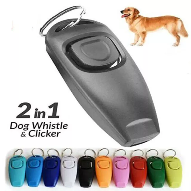 Pipa de entrenamiento para cachorros Clicker Stop Bellend mascota combo obediencia tren habilidades ~