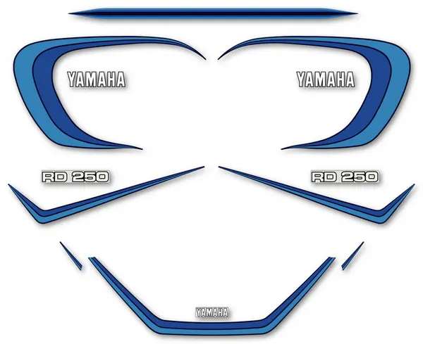 YAMAHA RD 250 LC 4L1 - Kit Sticker decals - 4L1 RDLC 1980-81 - Blue