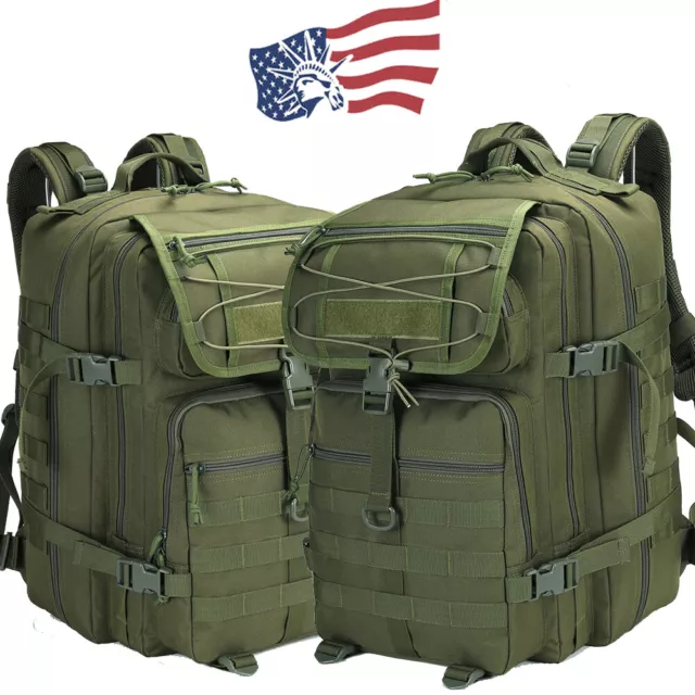 Mens Outdoor Military Hiking Camping Travel Bag Army Molle Backpack Rucksack 45L