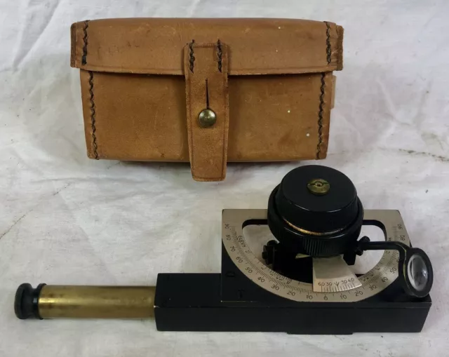 WW2 Military Abney Level, Artillery Clinometer, W.R.P, Mk 5, 1944, Leather Case