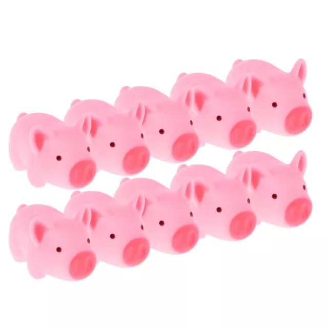 10PCS Rubber Pig Bath Toys Piggy Pink Cute Water Floating Squeeze Toy Kids Child