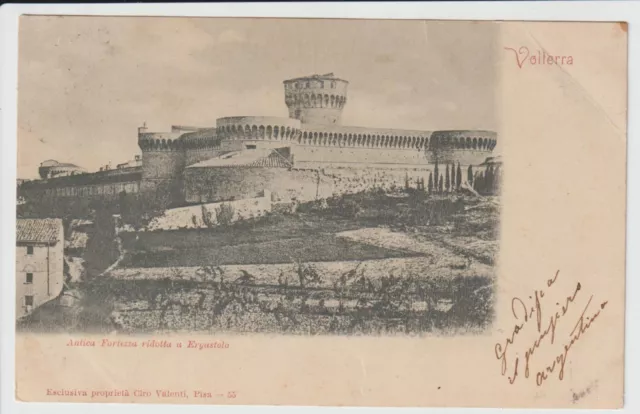 1901 - Antique Volterra Postcard - Pisa - Antique Fortress - Small Size