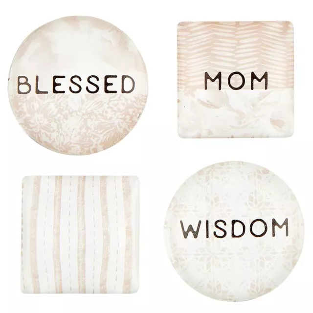 Cute Refrigerator Fridge Magnets 3.5in W x 4.75in H x 1.25in Mom/Blessed 2 Pack