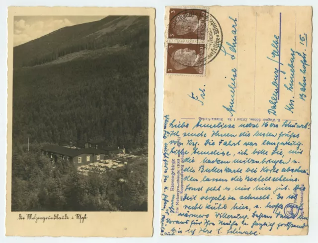 86942 - Melzergrundbaude im Riesengebirge - Echtfoto - AK, gelaufen 22.6.1942