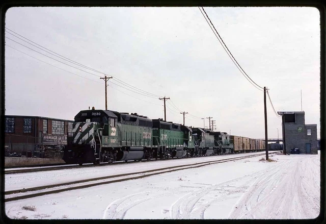 Burlington Northern BN SLSF Ewing Yard St Louis Scene Original Kodachrome Slide