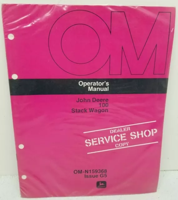 1970's JOHN DEERE #100 STACK WAGON Operator Manual Dealer Service Shop Copy NIP