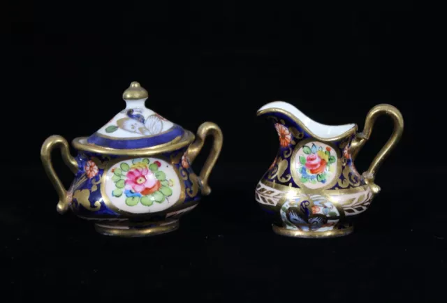 Rare! Vintage Crown Staffordshire Gorgeous Mini / Miniature Cream & Sugar Set