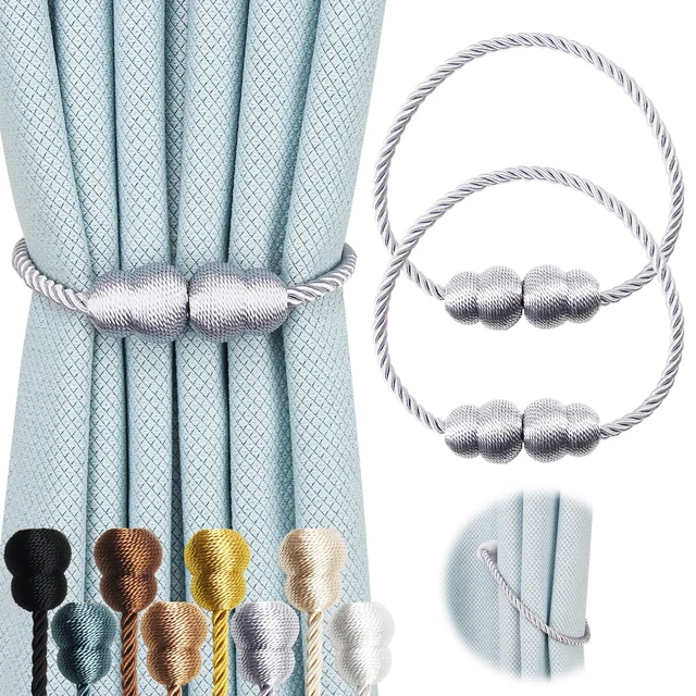 Magnetic Curtain Tiebacks 2 Pack Rope Decorative Curtain Tie Backs