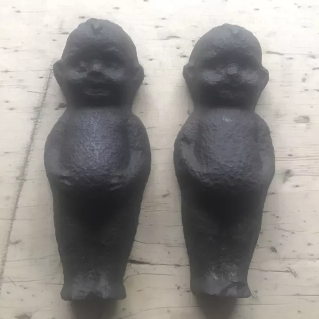 Pair Of Early 20 Th Century (1910) Cast Iron “ Kewpie Babies “ From Germany