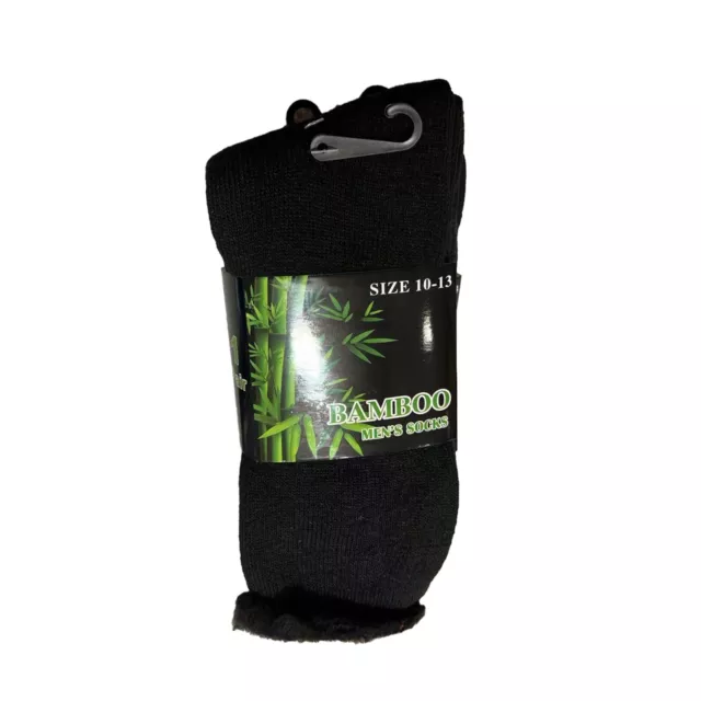 3 6 12Pairs Bamboo Socks Heavy Duty Work  Black Winter Socks Thick Breathable AU 2