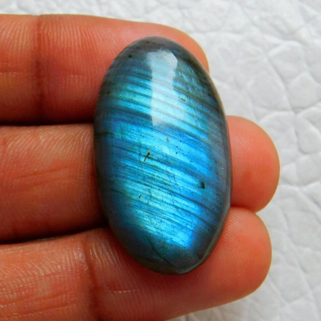 Cabochon en labradorite naturelle, pierre précieuse, forme ovale, dos plat,...